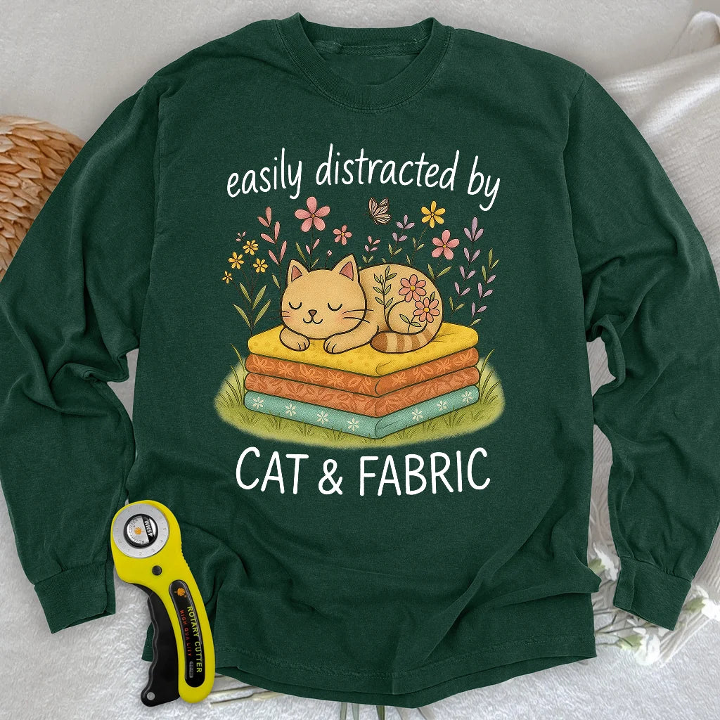 T-shirt à manches longues « Cat Nap for Quilters »