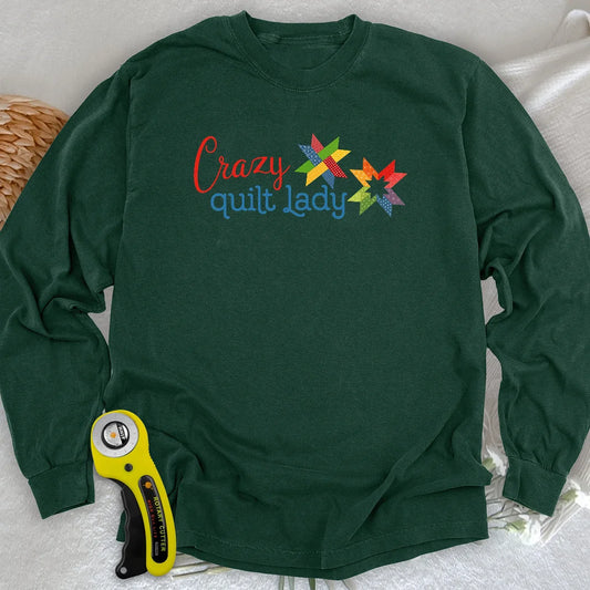 Crazy Quilt Lady Langarm-T-Shirt