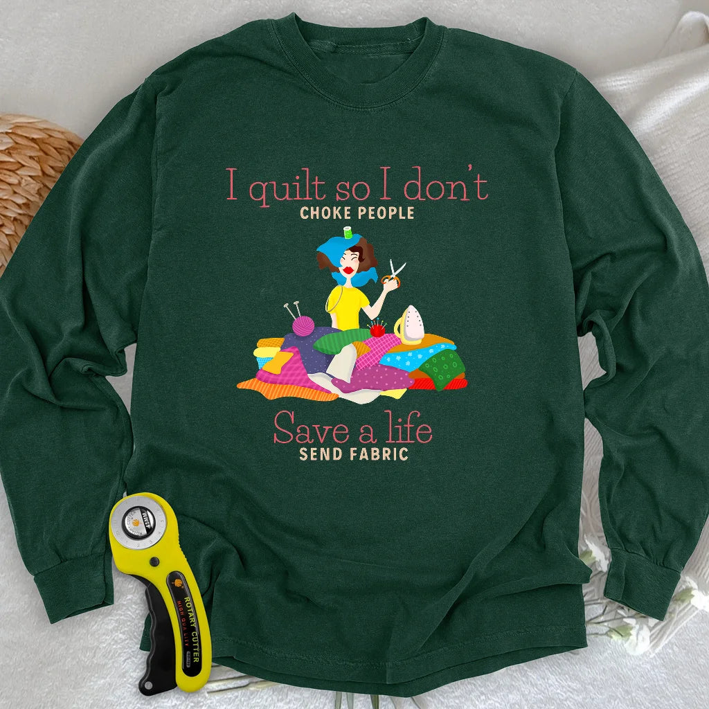 T-shirt à manches longues « Le tissu sauve des vies »