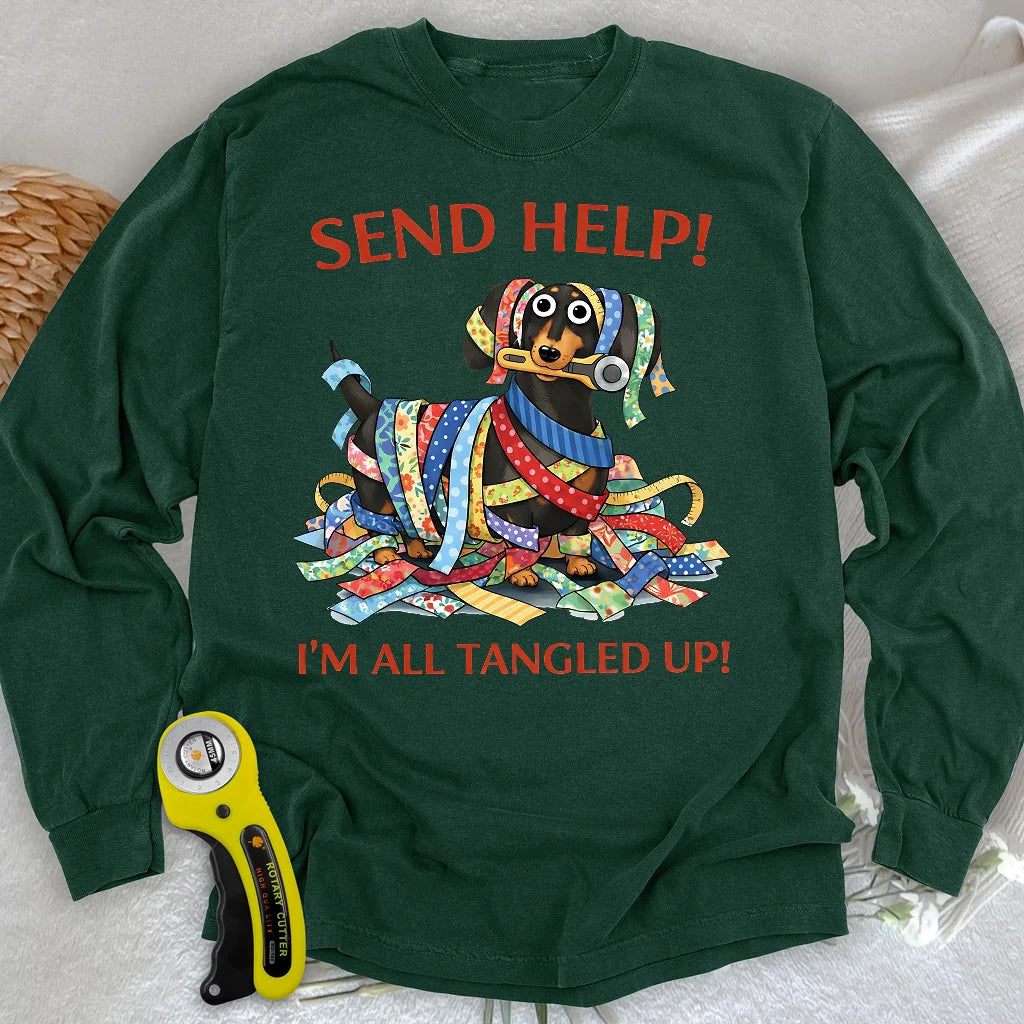 Langarmshirt mit Stoffstreifen-Muster