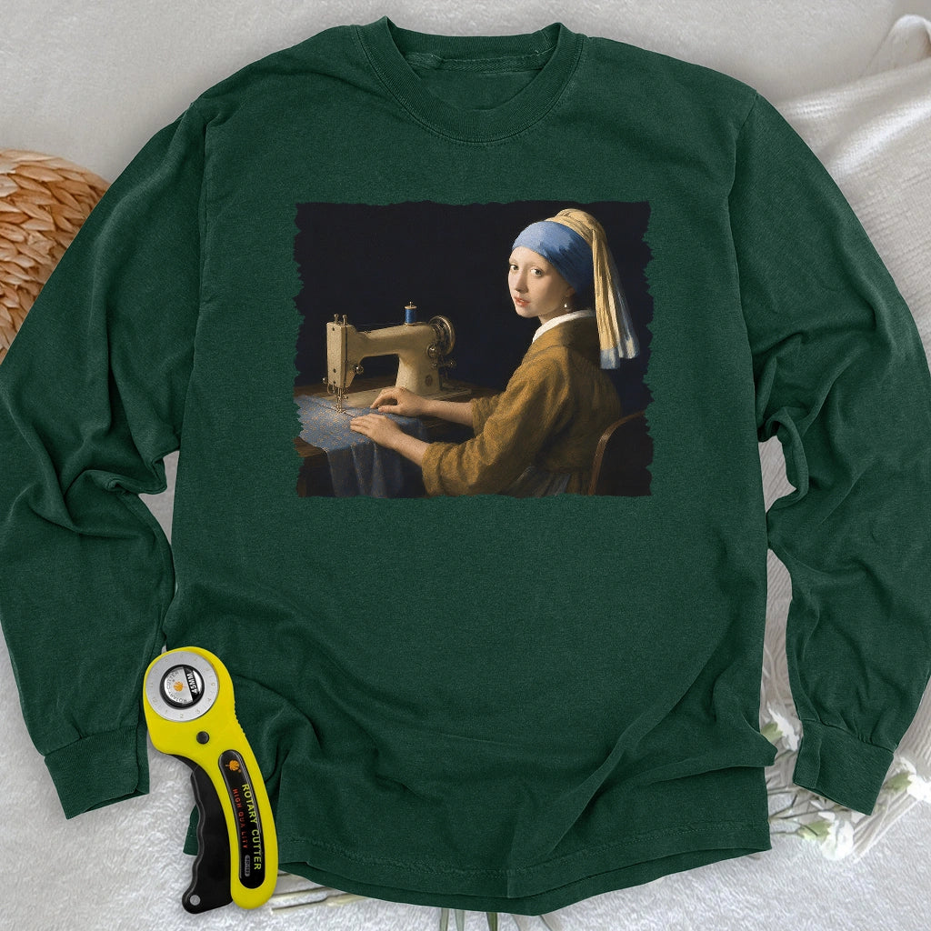 Girl With A Sewing Machine Long Sleeve T-shirt