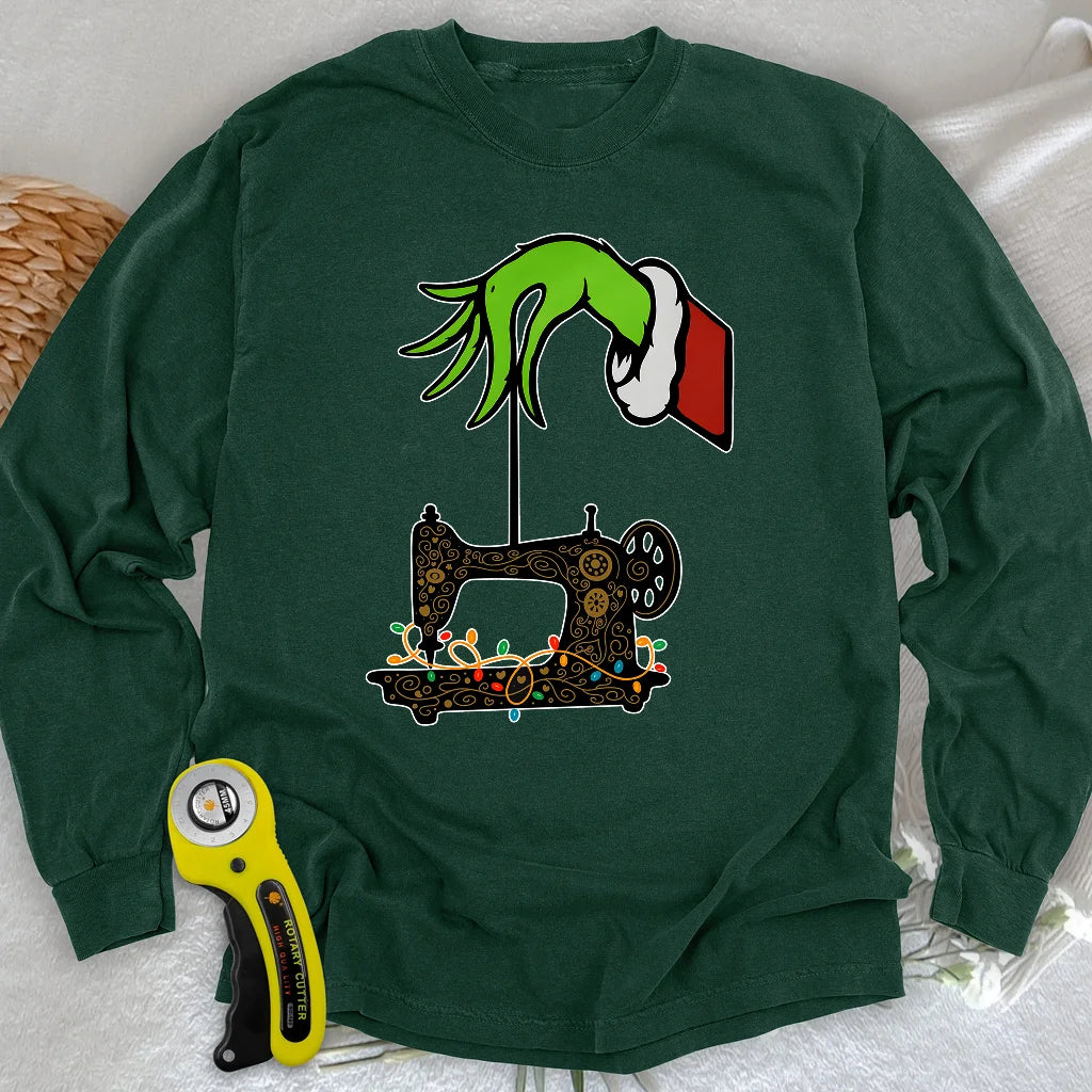 T-shirt manches longues Le Grinch a volé des points de suture