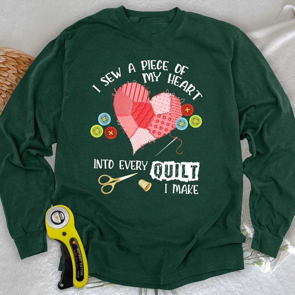T-shirt à manches longues Heartstitched Quilt Love