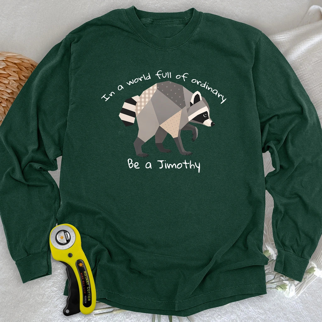 Jimothy the Quilted Raccoon Long Sleeve T-shirt