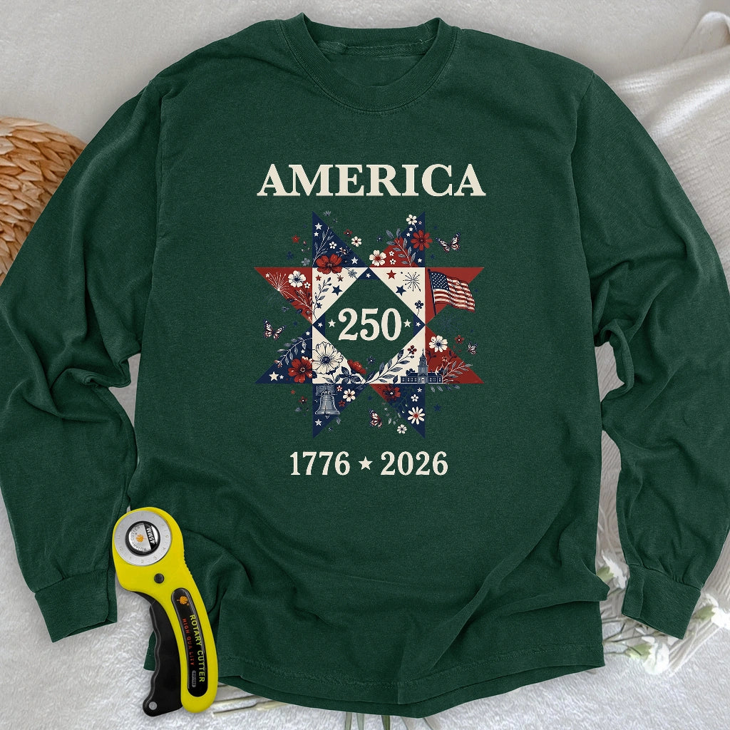 Liberty In Bloom Quilt Long Sleeve T-shirt