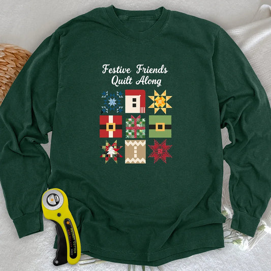 Merry Makers Quilt Langarm-T-Shirt