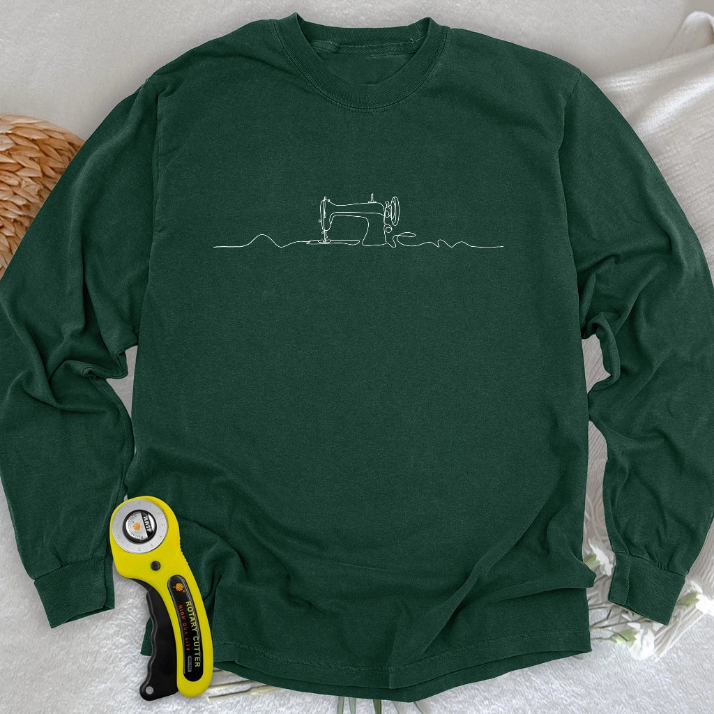 Minimalist Sewing Machine Long Sleeve T-shirt