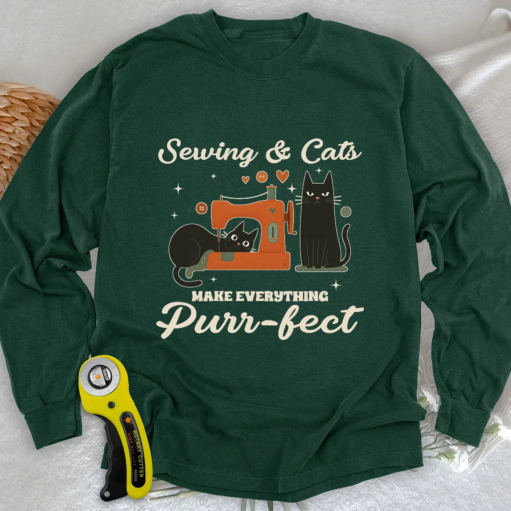 Purr-fect Sewing Long Sleeve T-shirt
