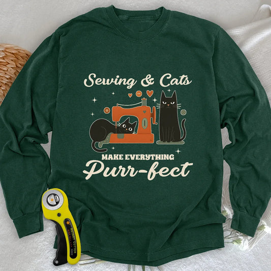 Purr-fect Sewing Long Sleeve T-shirt