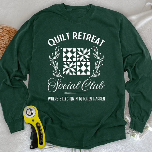 Quilt-Retreat Langarm-T-Shirt