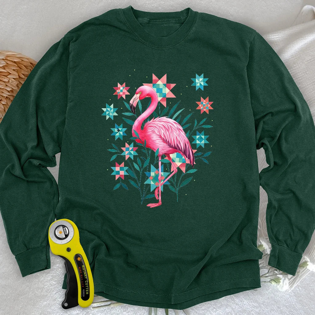 Gestepptes Garten Langarm-T-Shirt
