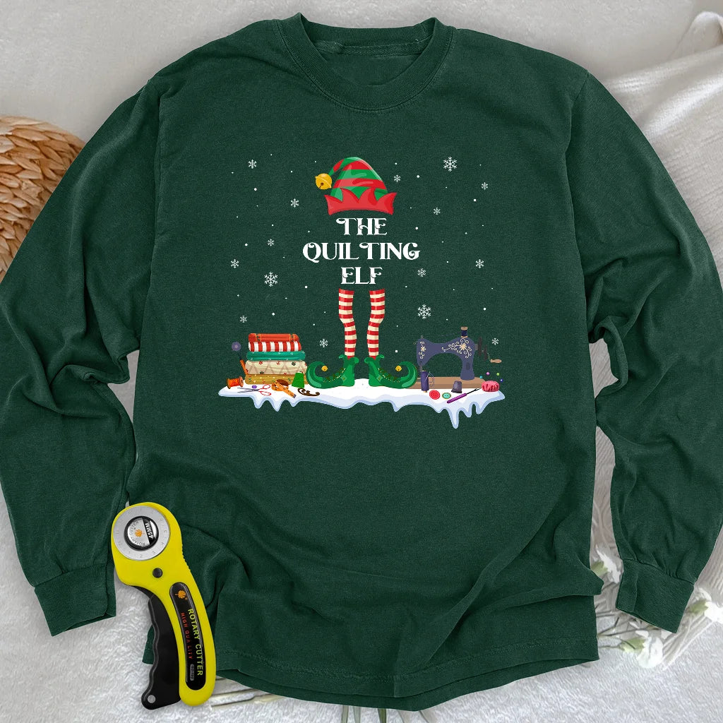 T-shirt à manches longues motif elfe de Noël