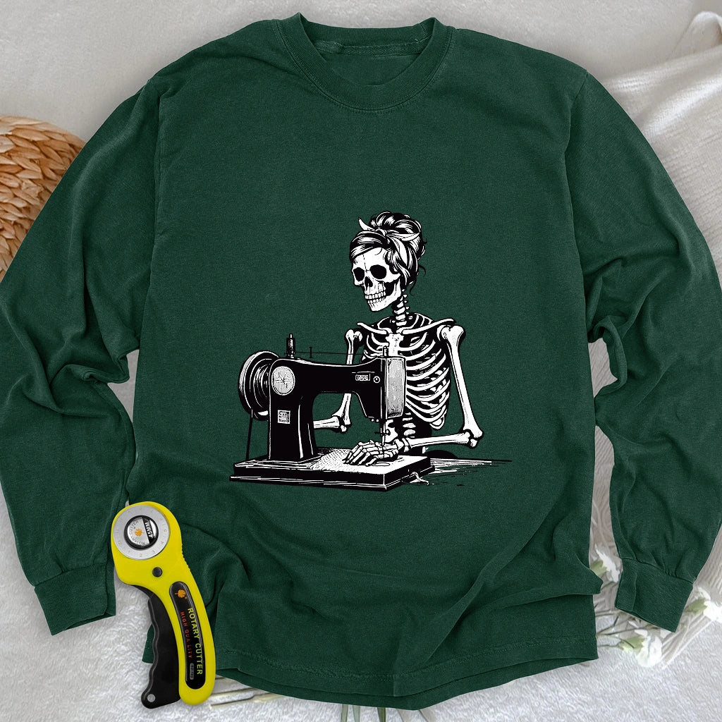 Quilting Skeleton Long Sleeve T-shirt