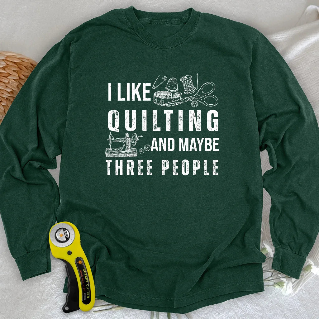 T-shirt manches longues matelassage et 3 personnes