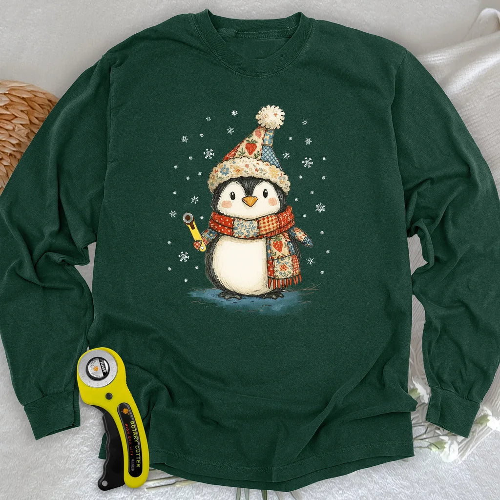 Quilty Little Penguin Long Sleeve T-shirt