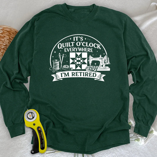 Retired Quilter Long Sleeve T-shirt