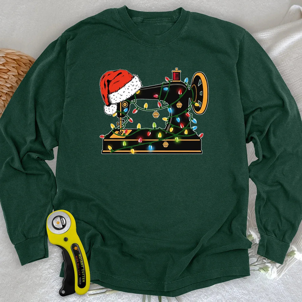 Weihnachtsmann-Maschinen-Langarm-T-Shirt