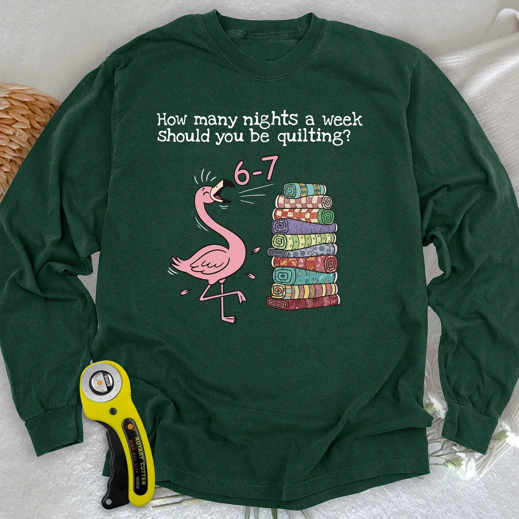 Sew-7 Nights a Week Long Sleeve T-shirt