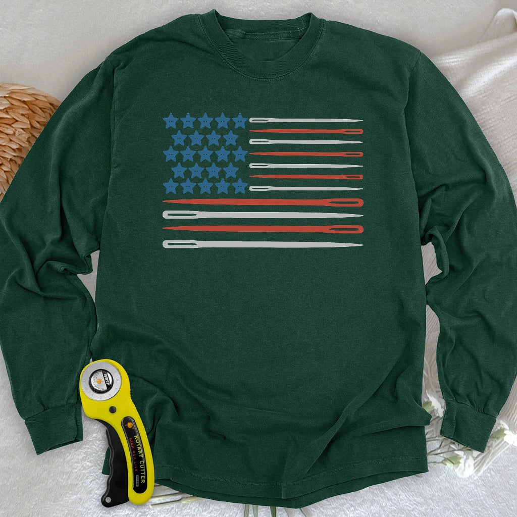 Sewing Flag Long Sleeve T-shirt