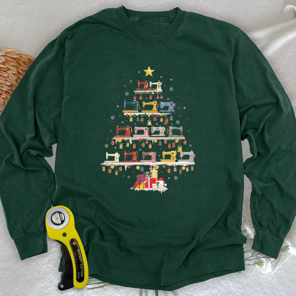 Sewing Machine Tree Long Sleeve T-shirt
