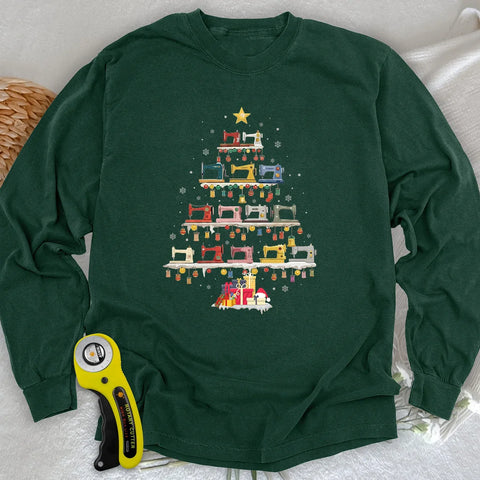 Nähmaschine Baum Langarm-T-Shirt