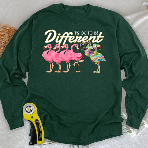 T-shirt manches longues Flamant Rose Démarquez-vous