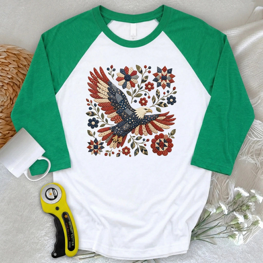 American Eagle Appliqué 3/4 Sleeve T-shirt