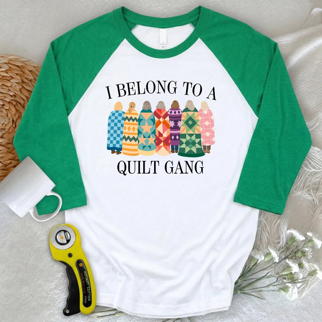 Belong to Quilt Gang 3/4 Sleeve T-shirt