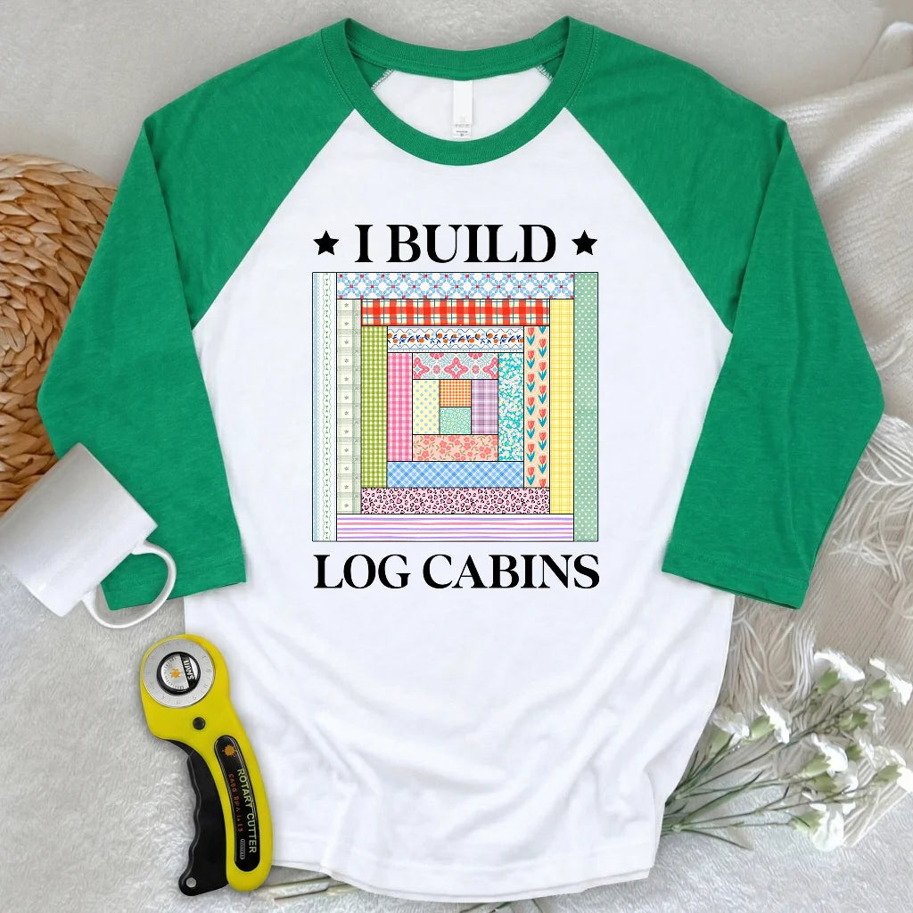 Log Cabin Builder 3/4 Sleeve T-shirt