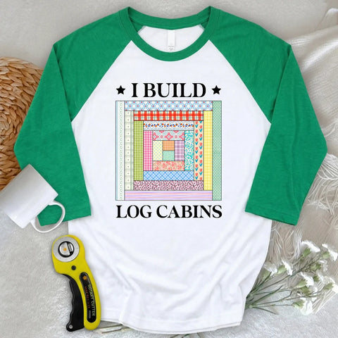 Maglietta da donna Log Cabin Builder con maniche a 3/4