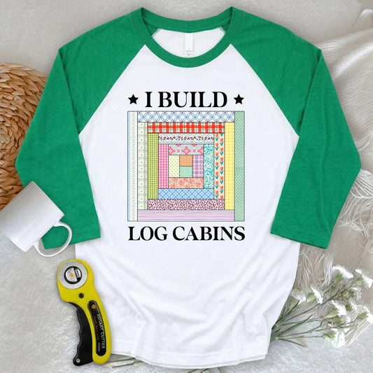 Log Cabin Builder 3/4 Sleeve T-shirt