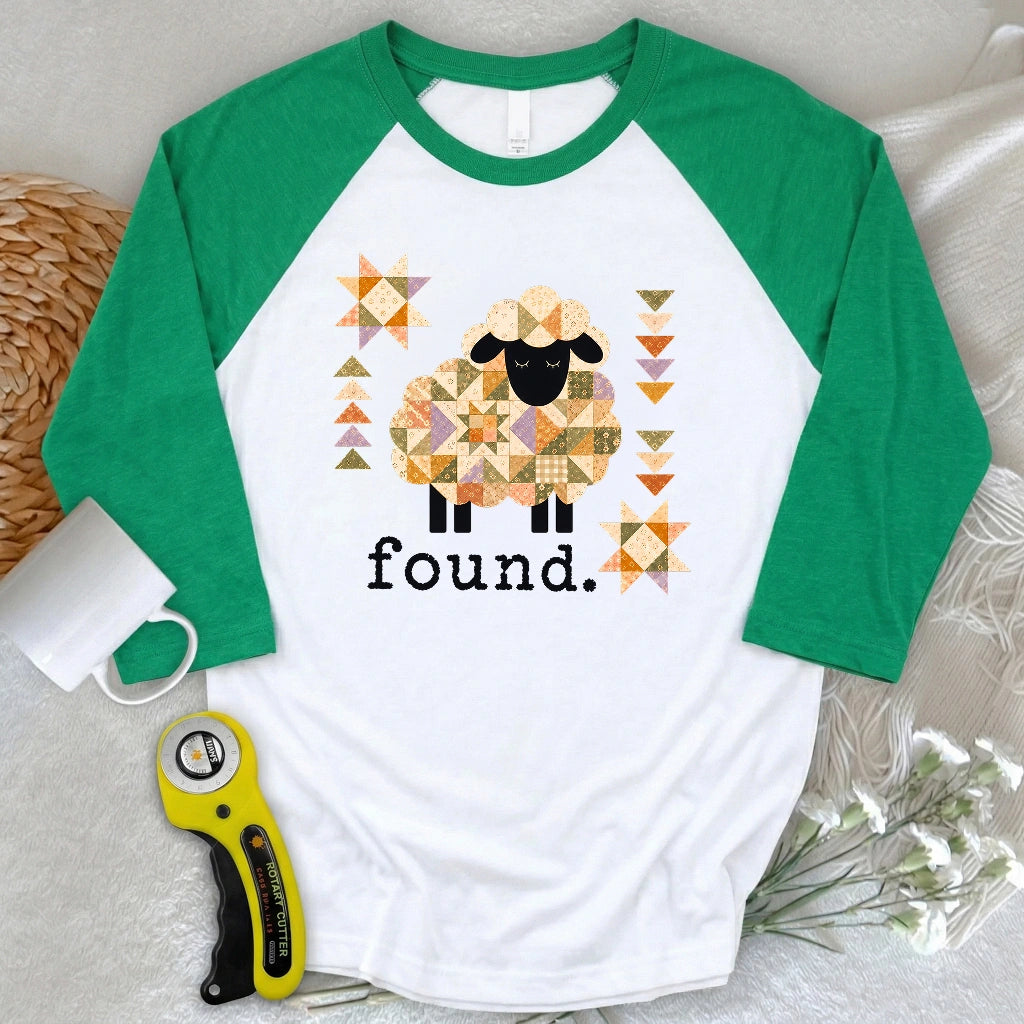 Psalm 23 Patchwork Sheep 3/4 Sleeve T-shirt
