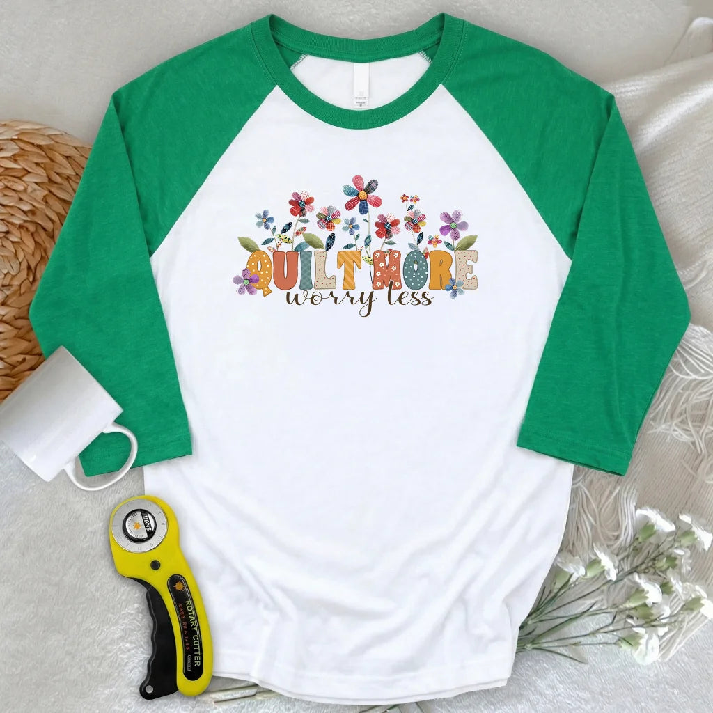 Quilt More 3/4 Sleeve T-shirt
