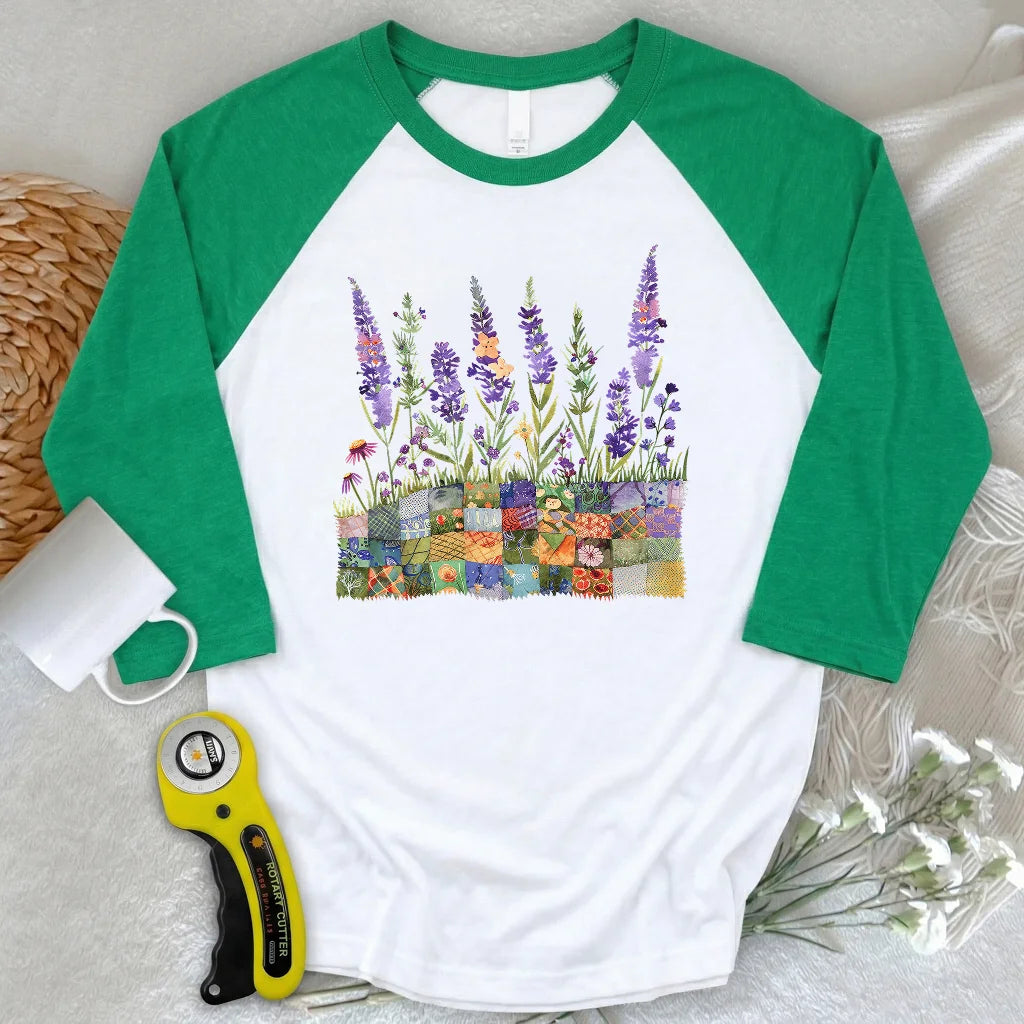 Quilting Field 3/4 Sleeve T-shirt