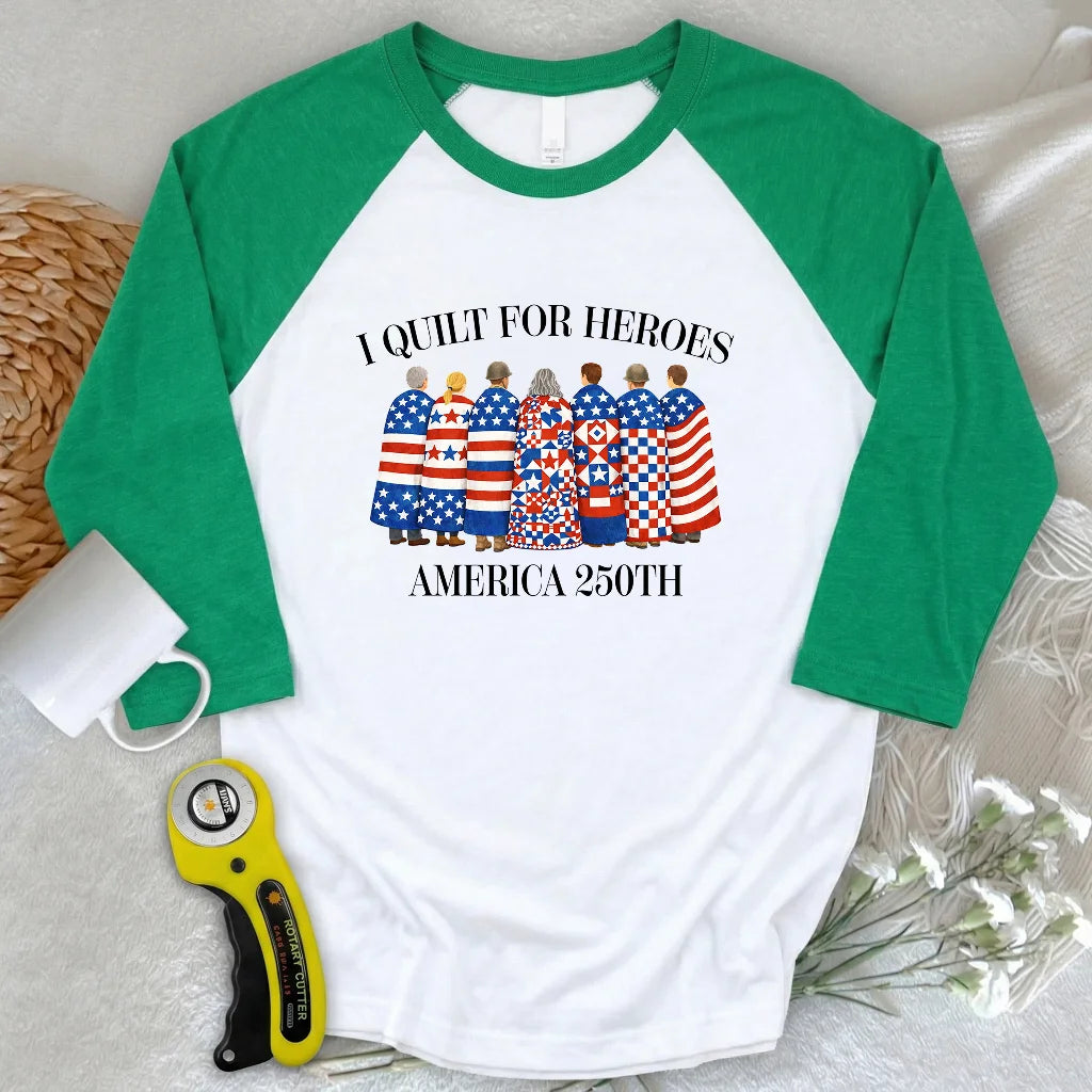 Quilts of Honor 3/4 Sleeve T-shirt
