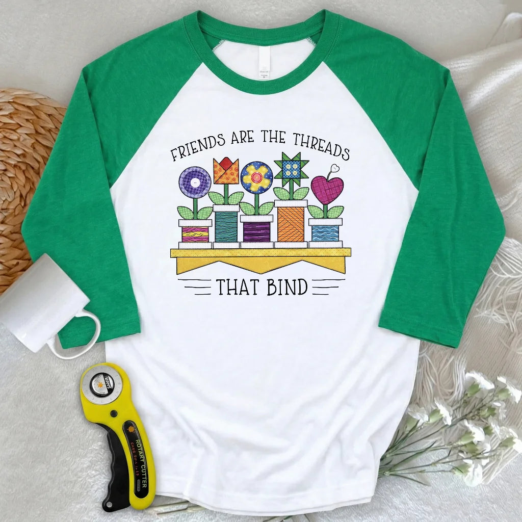 Spool Flowers 3/4 Sleeve T-shirt