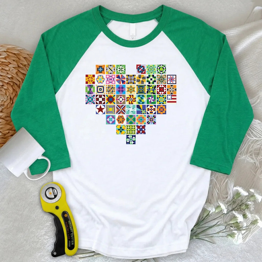 States Of Quilt 3/4 Sleeve T-shirt