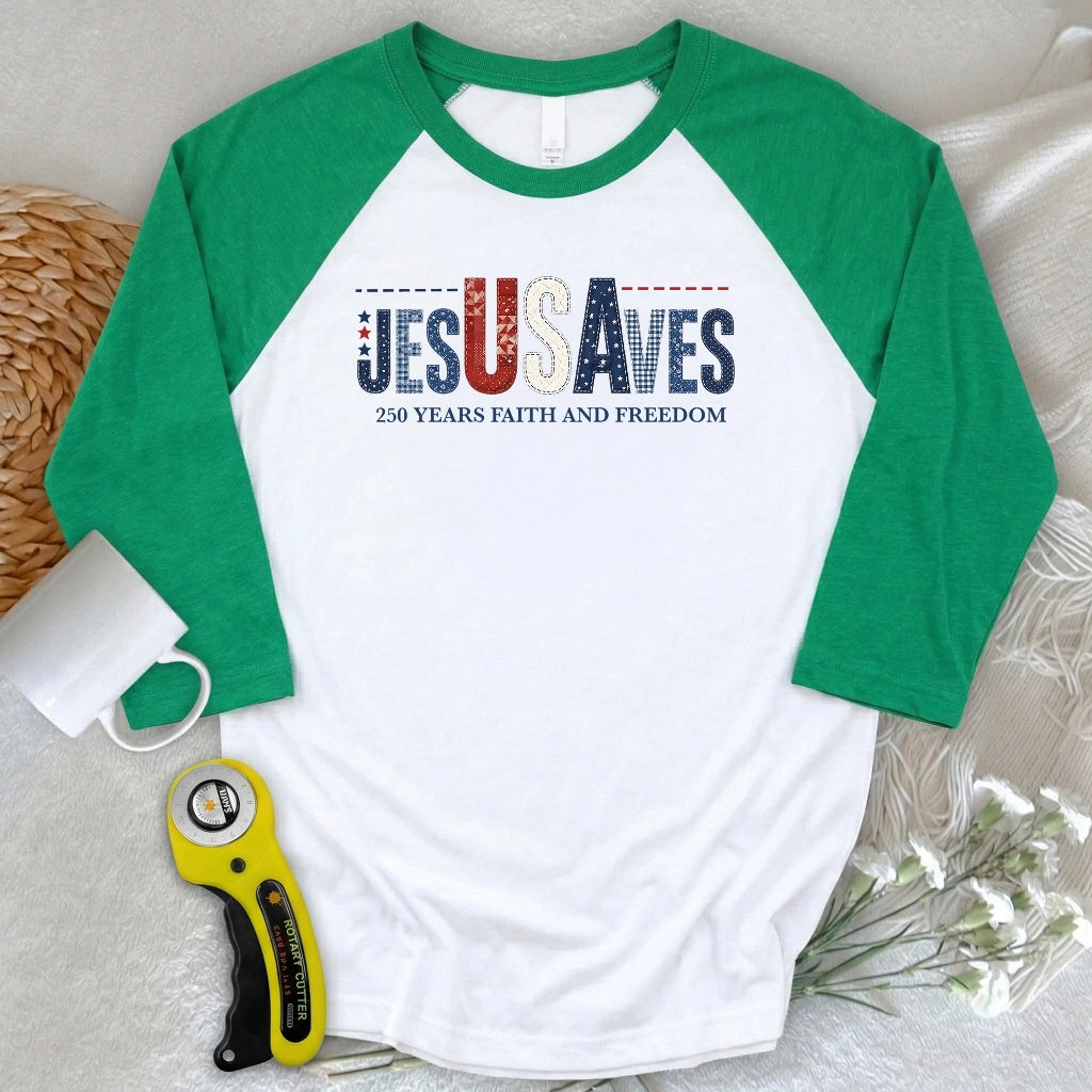 Stitching Faith Since 1776 3/4 Sleeve T-shirt
