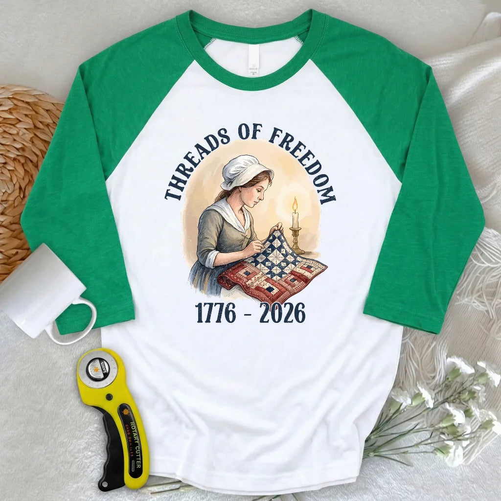 Threads of Freedom 3/4 Sleeve T-shirt