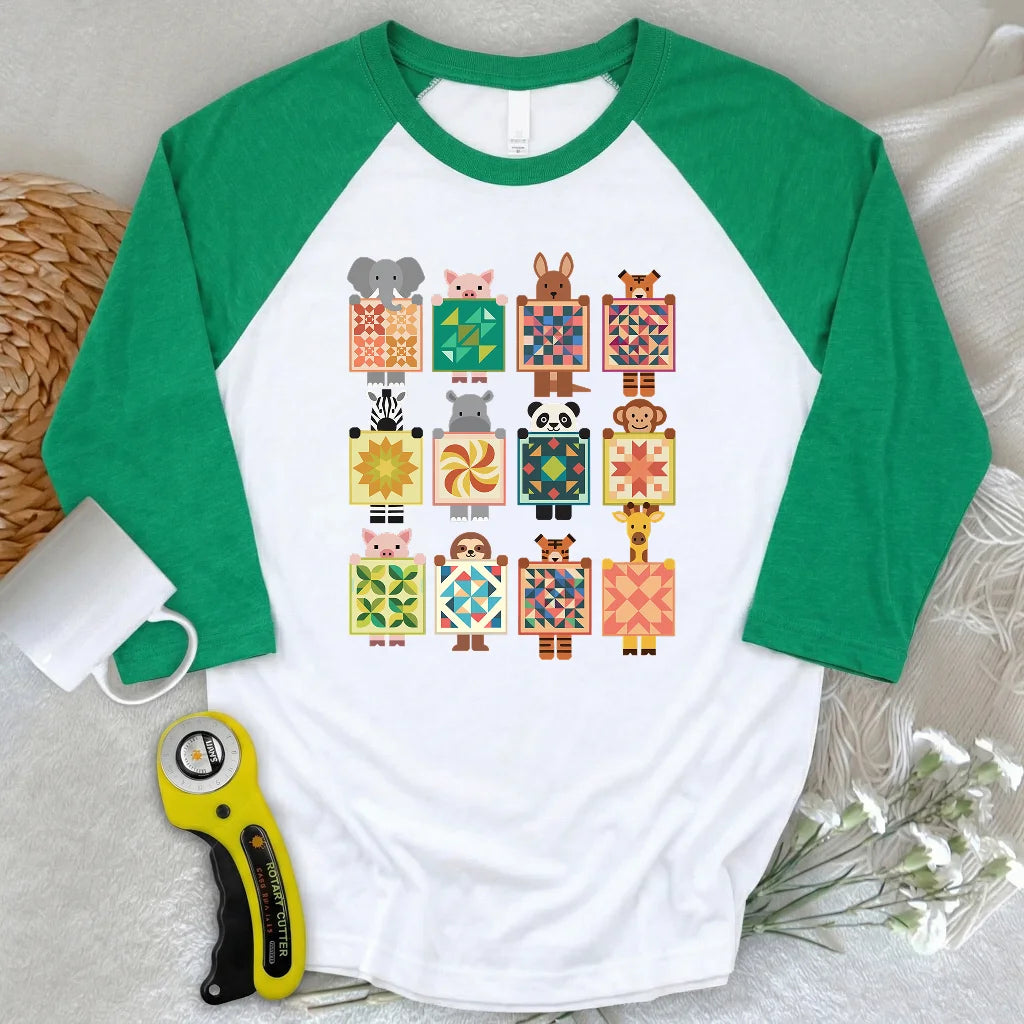 Woodland Patchwork Crew 3/4 Sleeve T-shirt