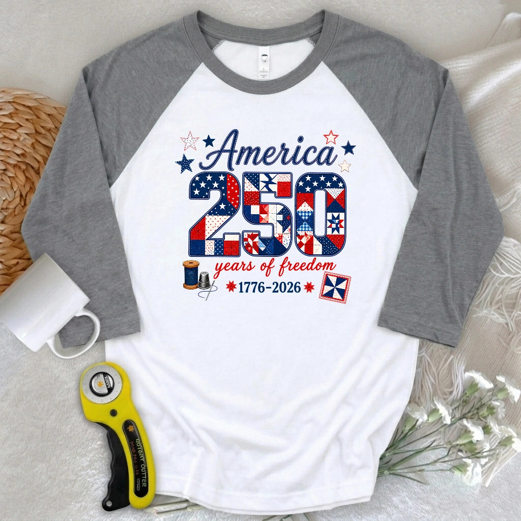 America 250: Pieced With Pride 3/4 Sleeve T-shirt