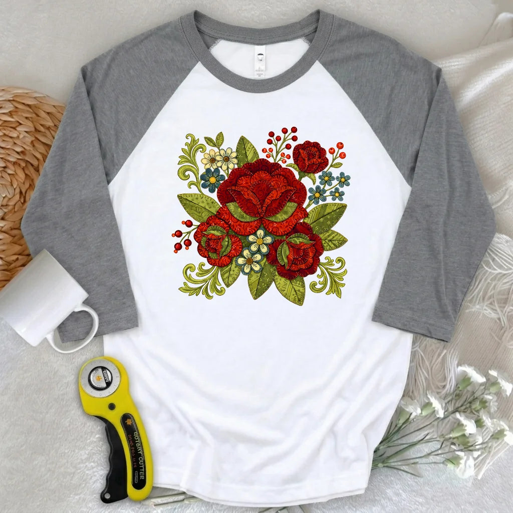 Appliqué Nerd 3/4 Sleeve T-shirt