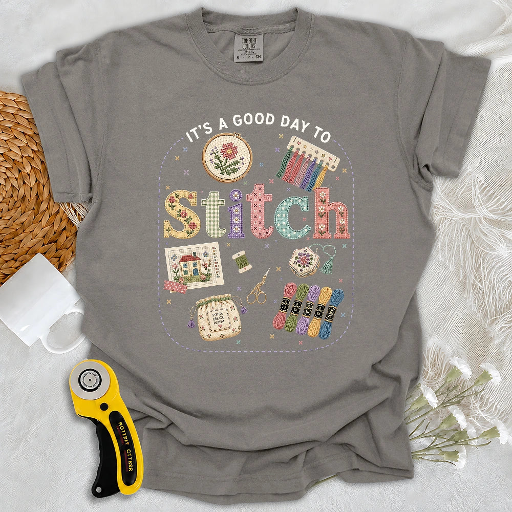 Comfort Colors Good Day To Cross Stitch T-shirt