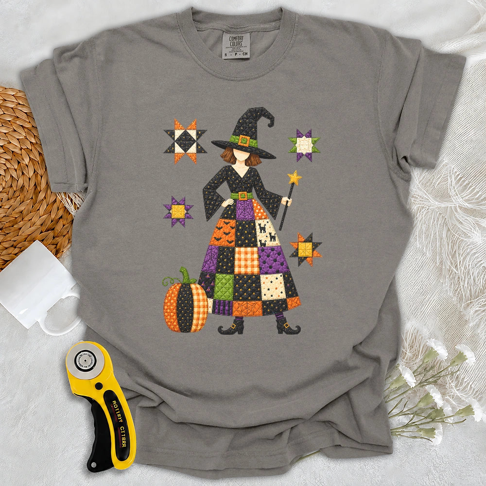 Comfort Colors Patchwork Quilt WitchT-shirt