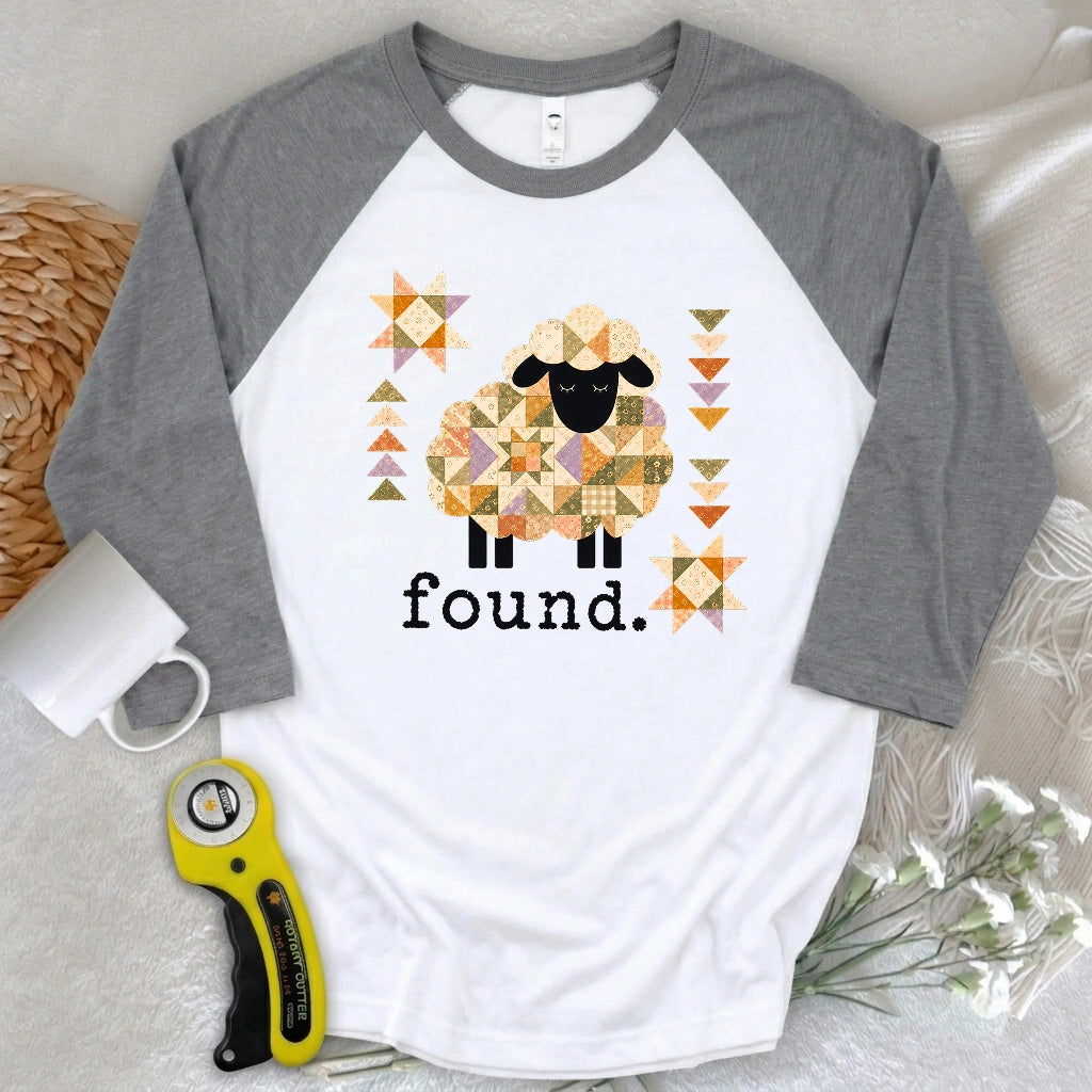 Psalm 23 Patchwork Sheep 3/4 Sleeve T-shirt