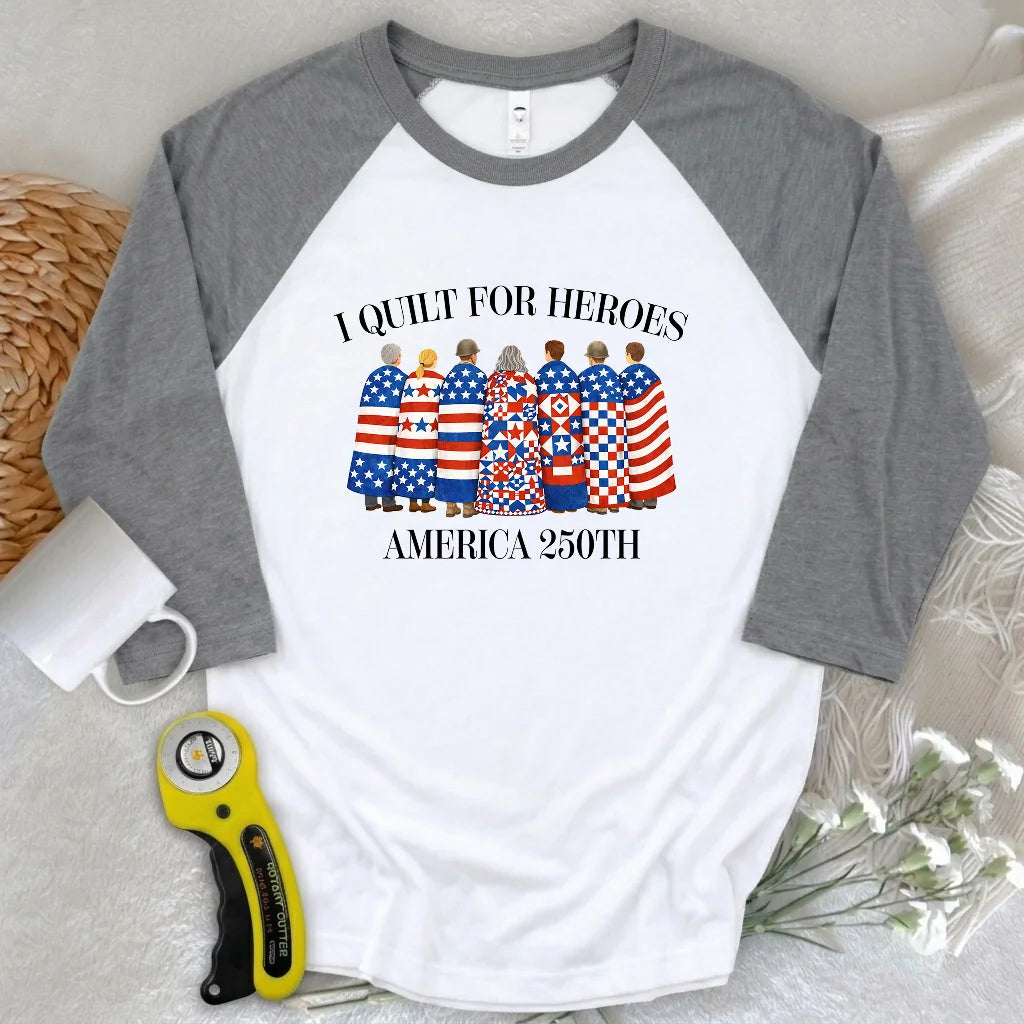 Quilts of Honor 3/4 Sleeve T-shirt