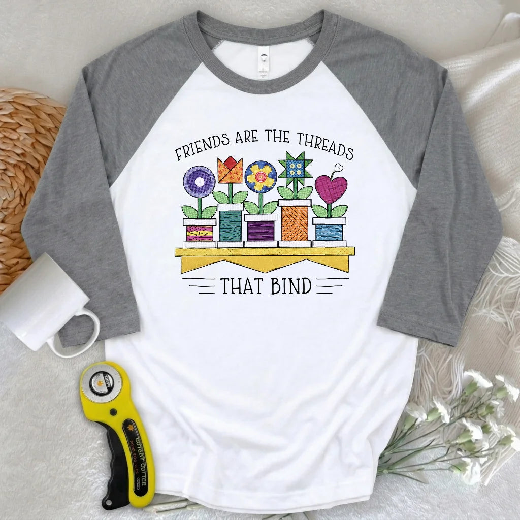 Spool Flowers 3/4 Sleeve T-shirt