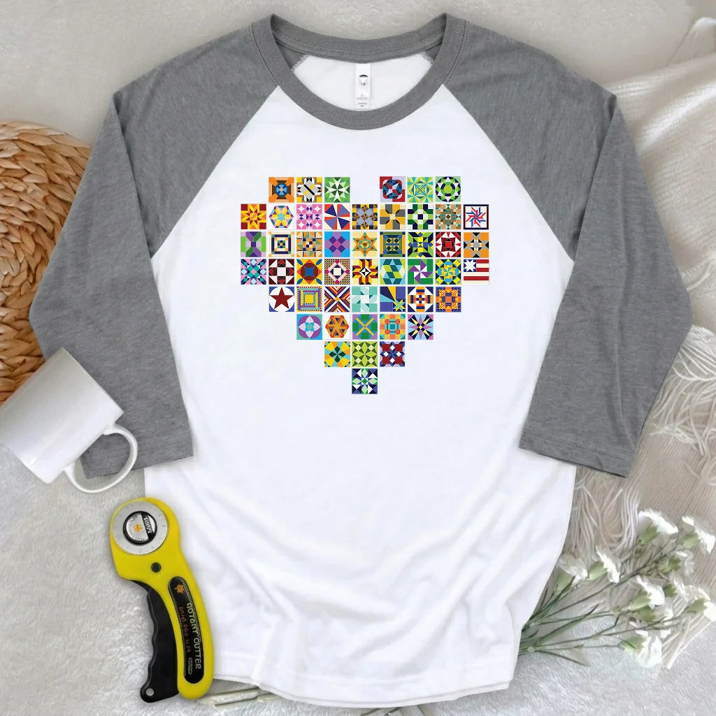 States Of Quilt 3/4 Sleeve T-shirt