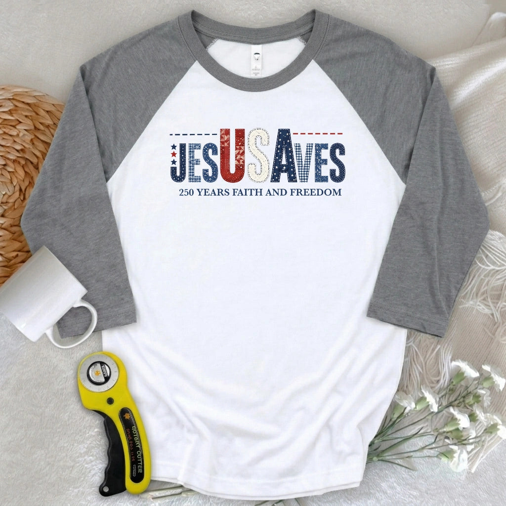Stitching Faith Since 1776 3/4 Sleeve T-shirt