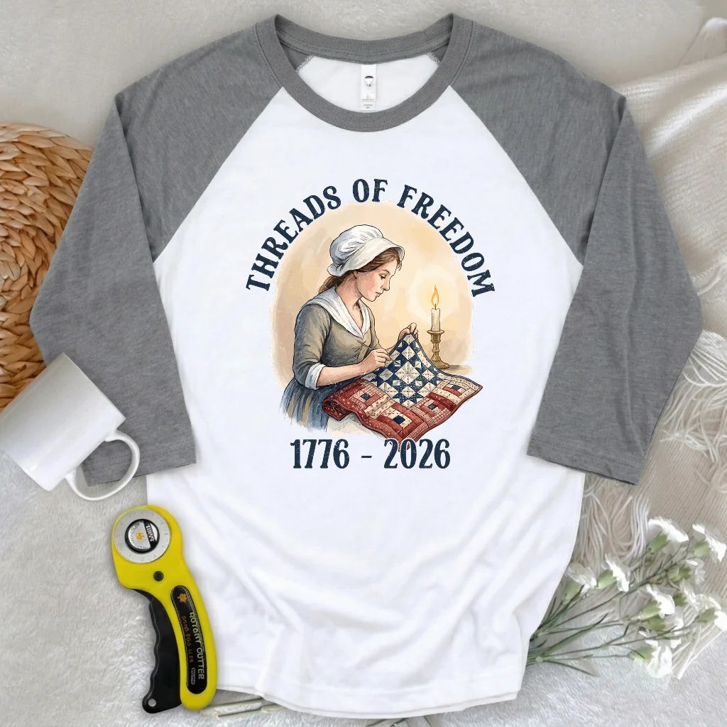 Threads of Freedom 3/4 Sleeve T-shirt